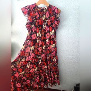 Cinq at Sept Ricki floral sleeveless midi/maxi dress high low hem